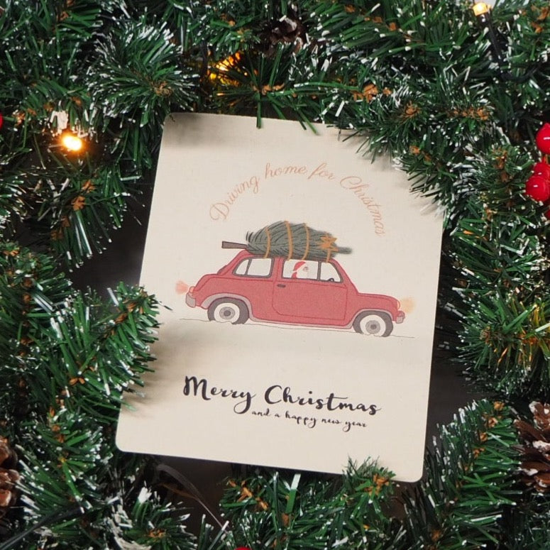 Kerstkaart ‘Driving home for Christmas’