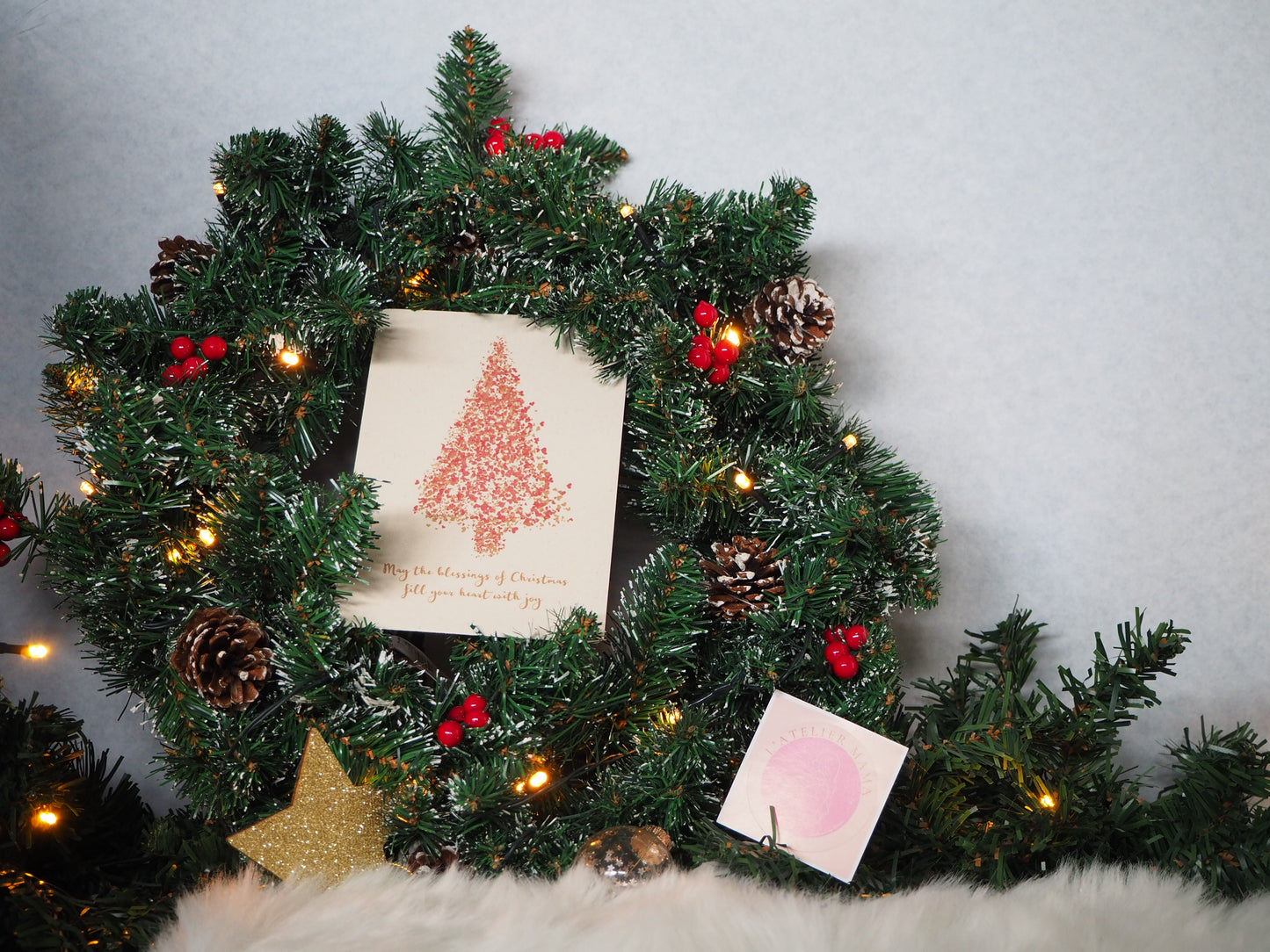 Kerstkaart ‘Hartjes kerstboom’