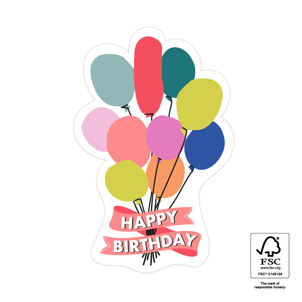 Stickers ‘Happy birthday balloons’ - set van 10 stuks