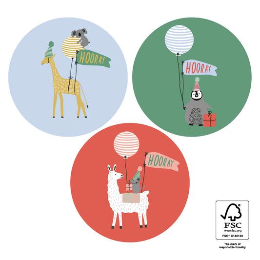 Stickers ‘party animals’ - mix van 10 stuks