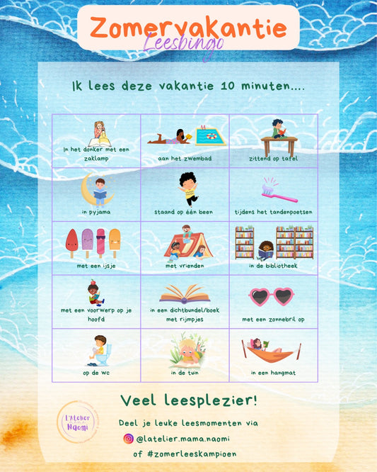 Zomervakantie leesbingo